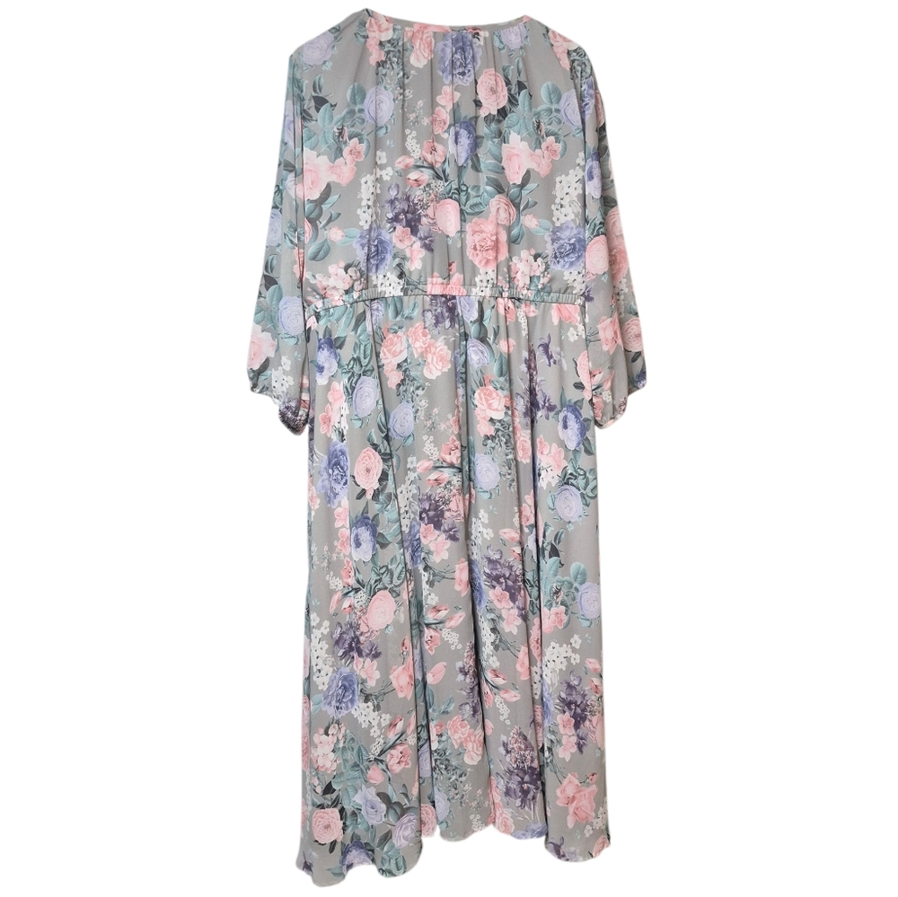 Torrid Floral Midi Dress Pastel Colors Plus Size 3X - Picture 3 of 12